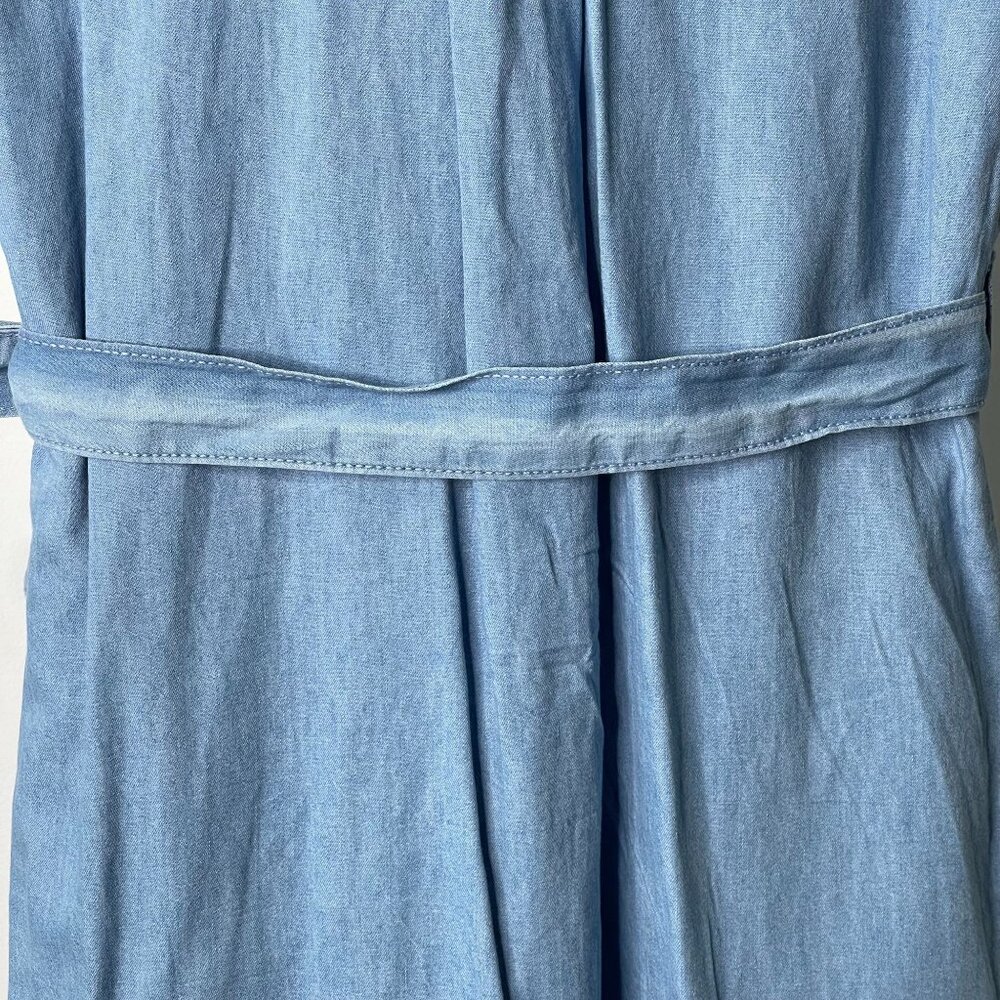 NWT Calvin Klein Jeans Kid's Blue Cotton Belted Short Sleeve Dress Size Medium - Picture 6 of 11